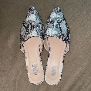 Snakeskin Mules